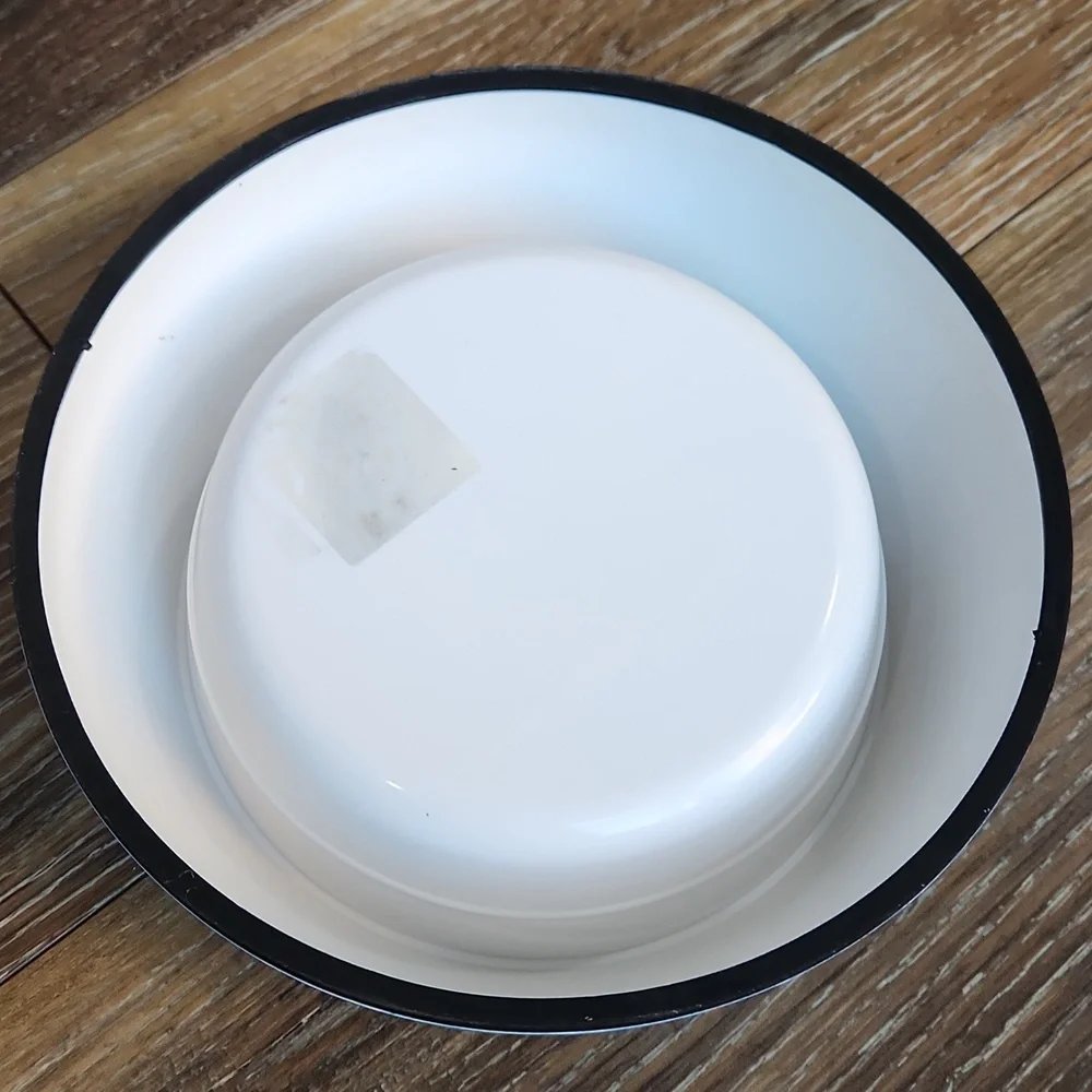 Plastic Dog Breeds Bowl Blue Green Teal White